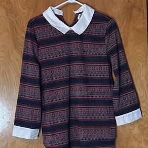 Unique Vintage Navy and Red Striped Sweater